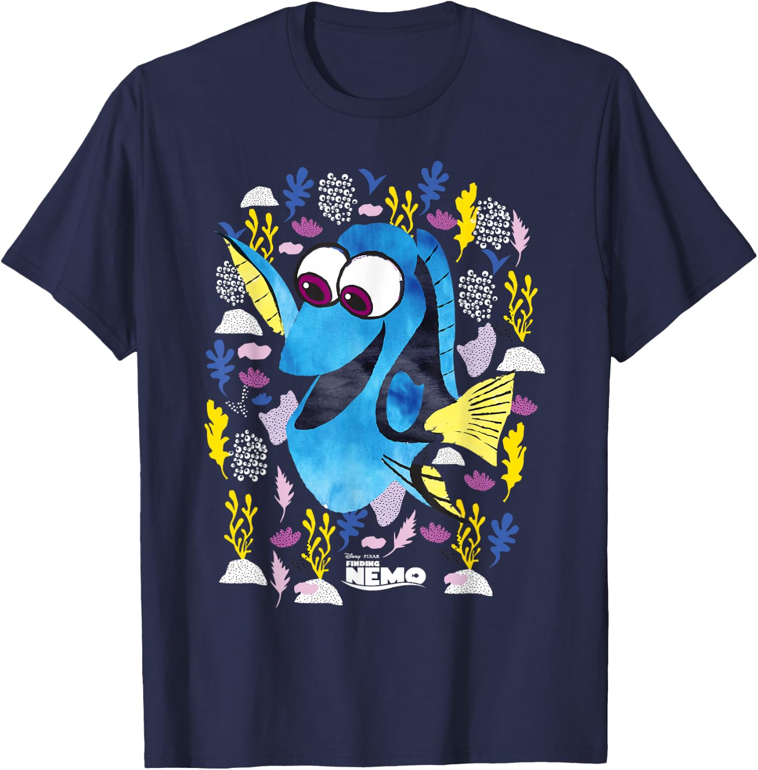 Disney PIXAR Finding Nemo Dory Just Keep Swimming T-Shirt - T-Shirt | Navy