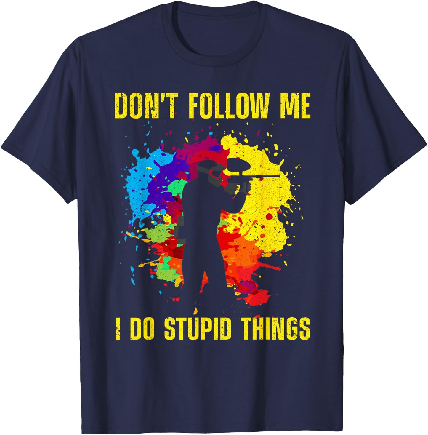 Funny Paintball Design Women Kids Paintball Player T-Shirt - T-Shirt | Navy