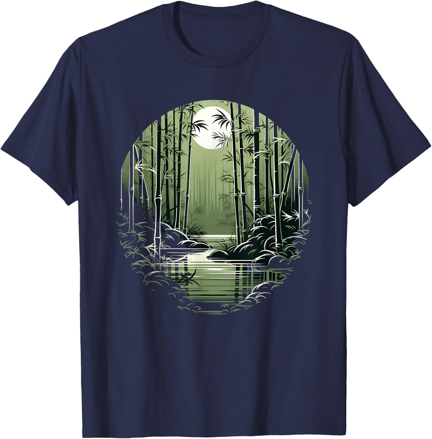 Asian Bamboo Forest Connection With Nature T-Shirt - T-Shirt | Navy