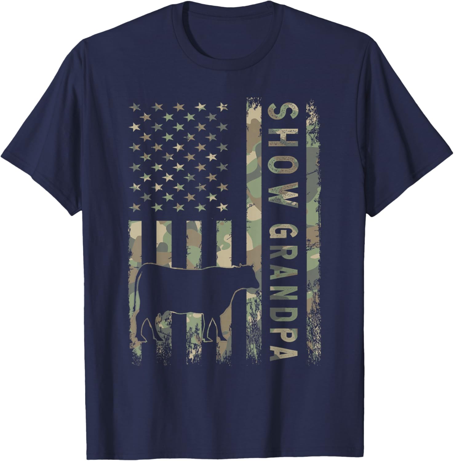 Livestock Show Steer Show Grandpa T-Shirt - T-Shirt | Navy