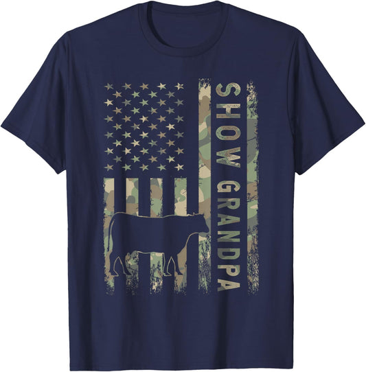 Livestock Show Steer Show Grandpa T-Shirt - T-Shirt | Navy
