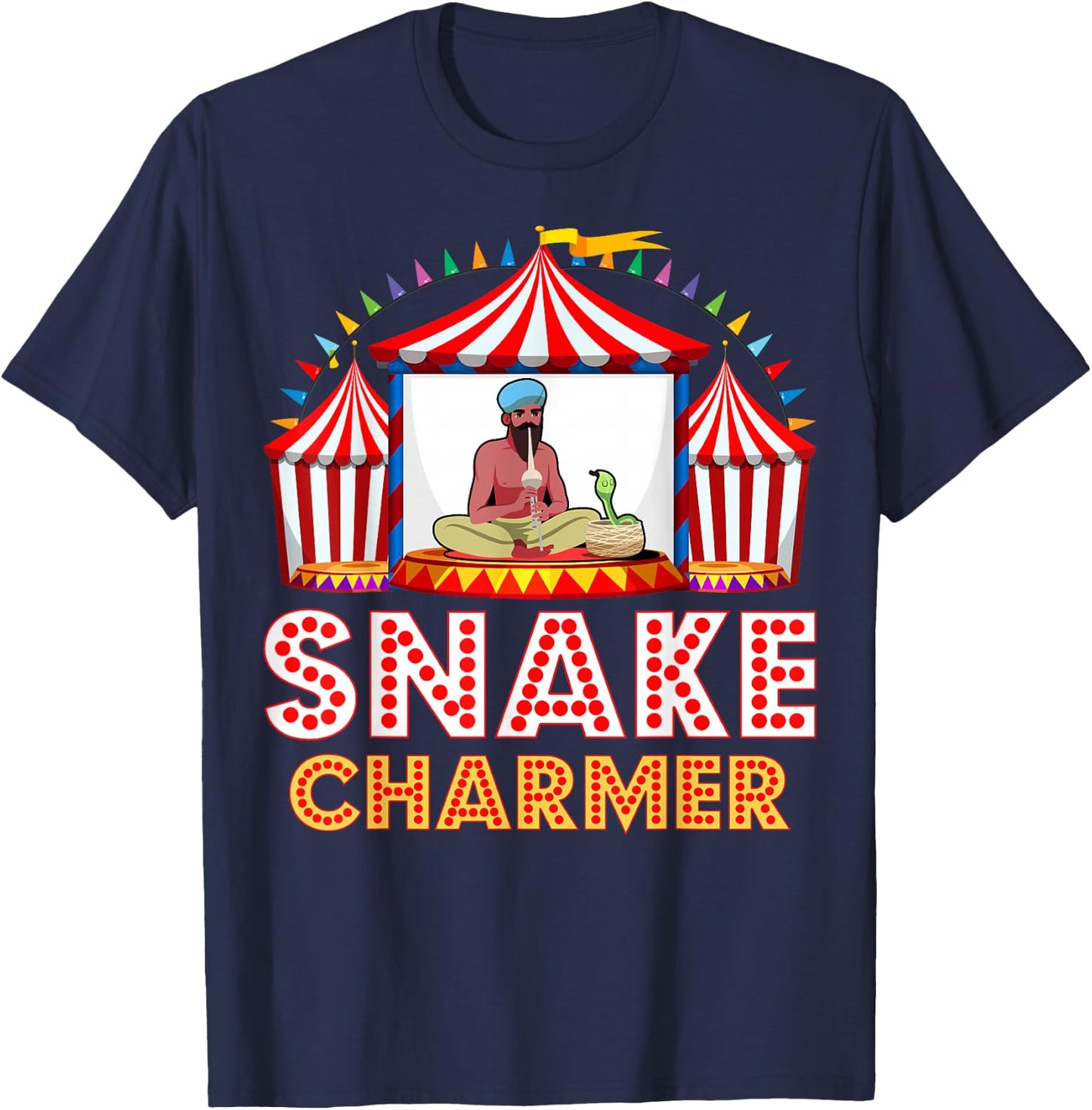 Carnival Event Circus Staff Animal Trainer Snake Charmer T-Shirt - T-Shirt | Navy