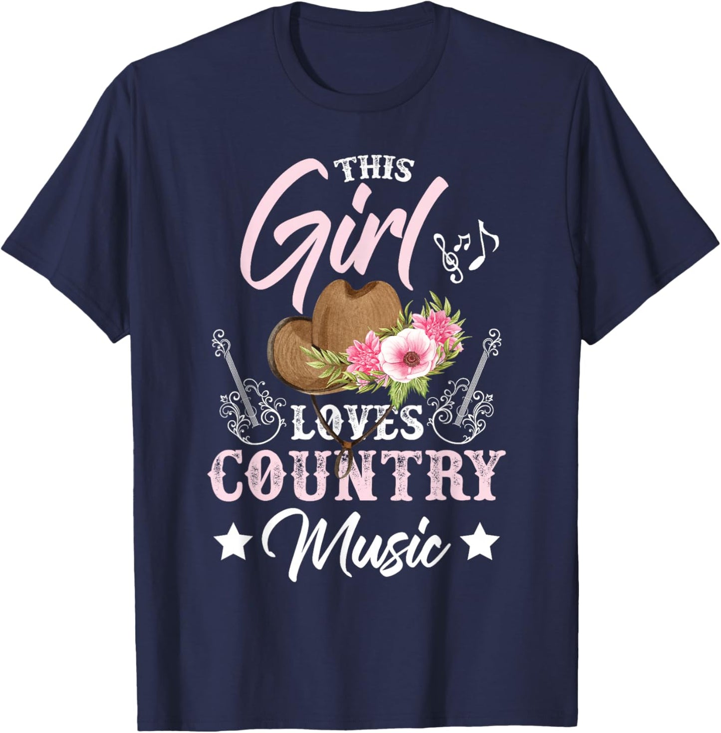 This Girl Loves Country Music T-Shirt - T-Shirt | Navy