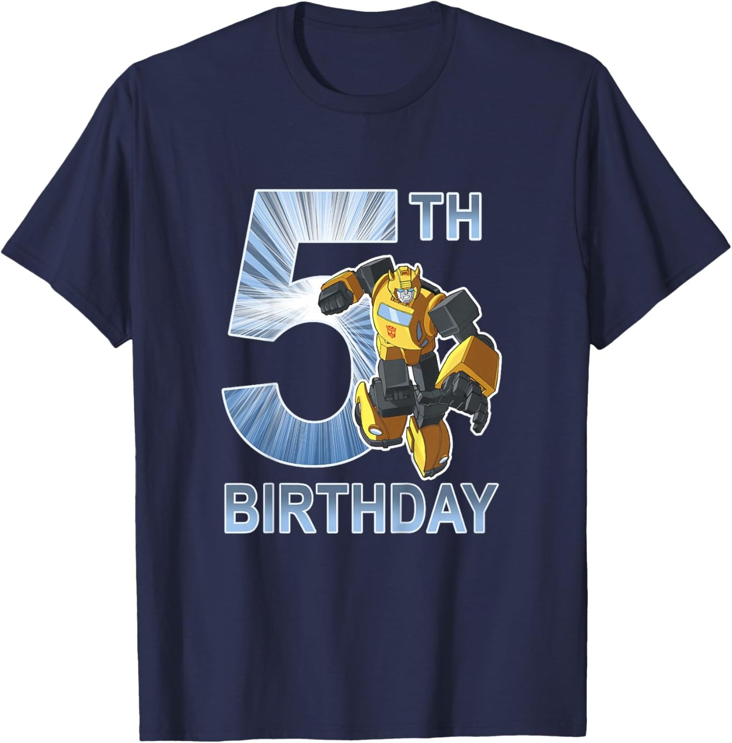 Transformers Bumblee 5th Birthday Hero Pose T-Shirt - T-Shirt | Navy