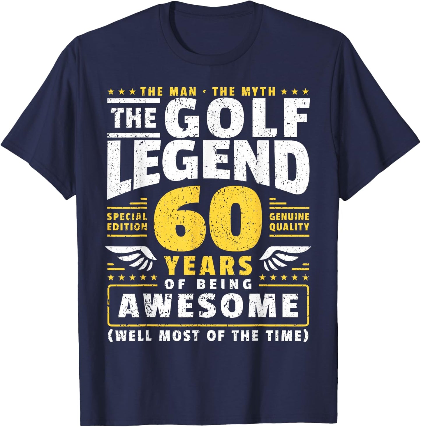 60th Birthday Golf Player 60 Years Old Golfer T-Shirt - T-Shirt | Navy