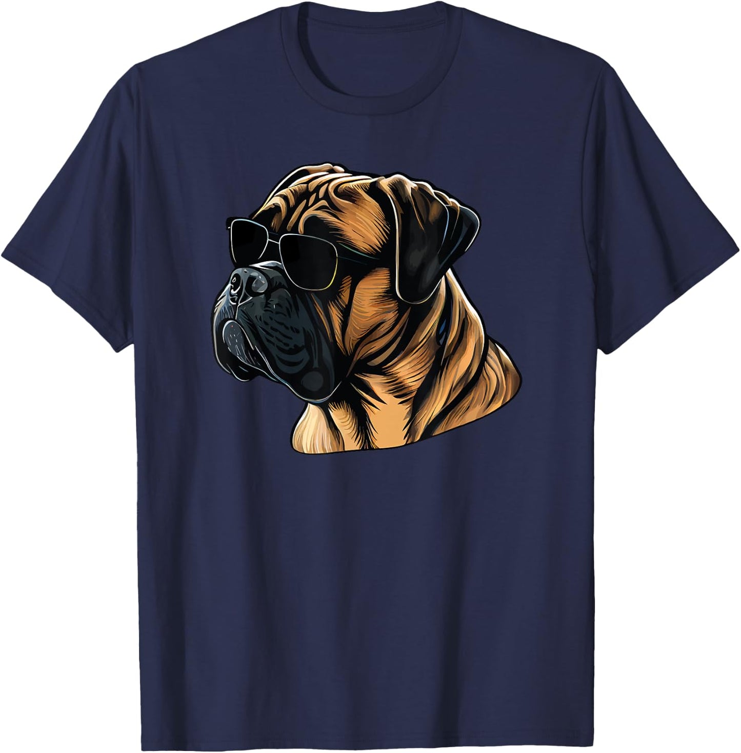 Dad Mom Cool Dog Sunglasses - Bullmastiff Women T-Shirt - T-Shirt | Navy