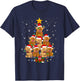 Scottish Highland Cow Christmas Tree Funny Cow Lover Xmas T-Shirt - T-Shirt | Navy