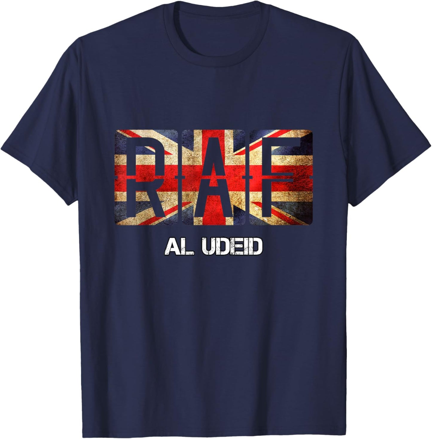 RAF Al Udeid Qatar Vintage Distressed Airforce T-Shirt - T-Shirt | Navy