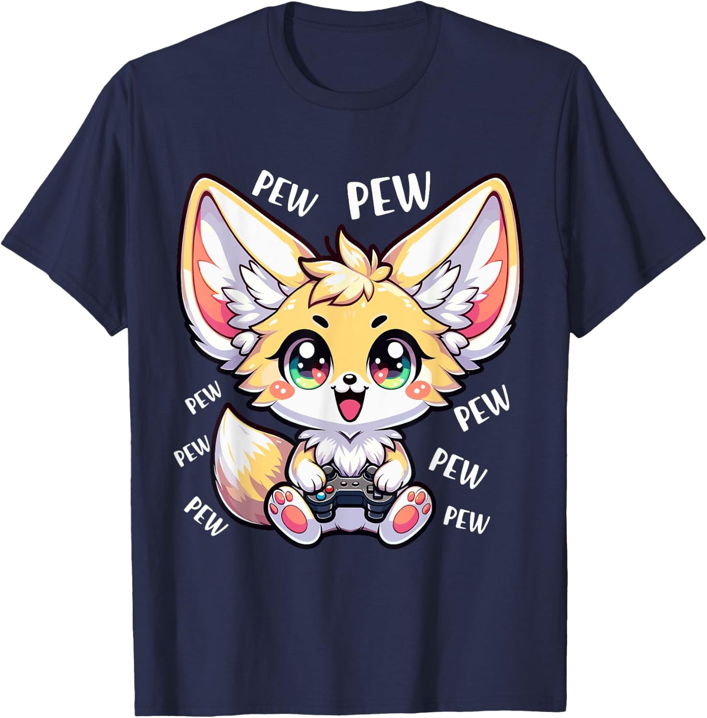 Fennec Fox Playing Video Games - Funny Gamer Boys Kids T-Shirt - T-Shirt | Navy