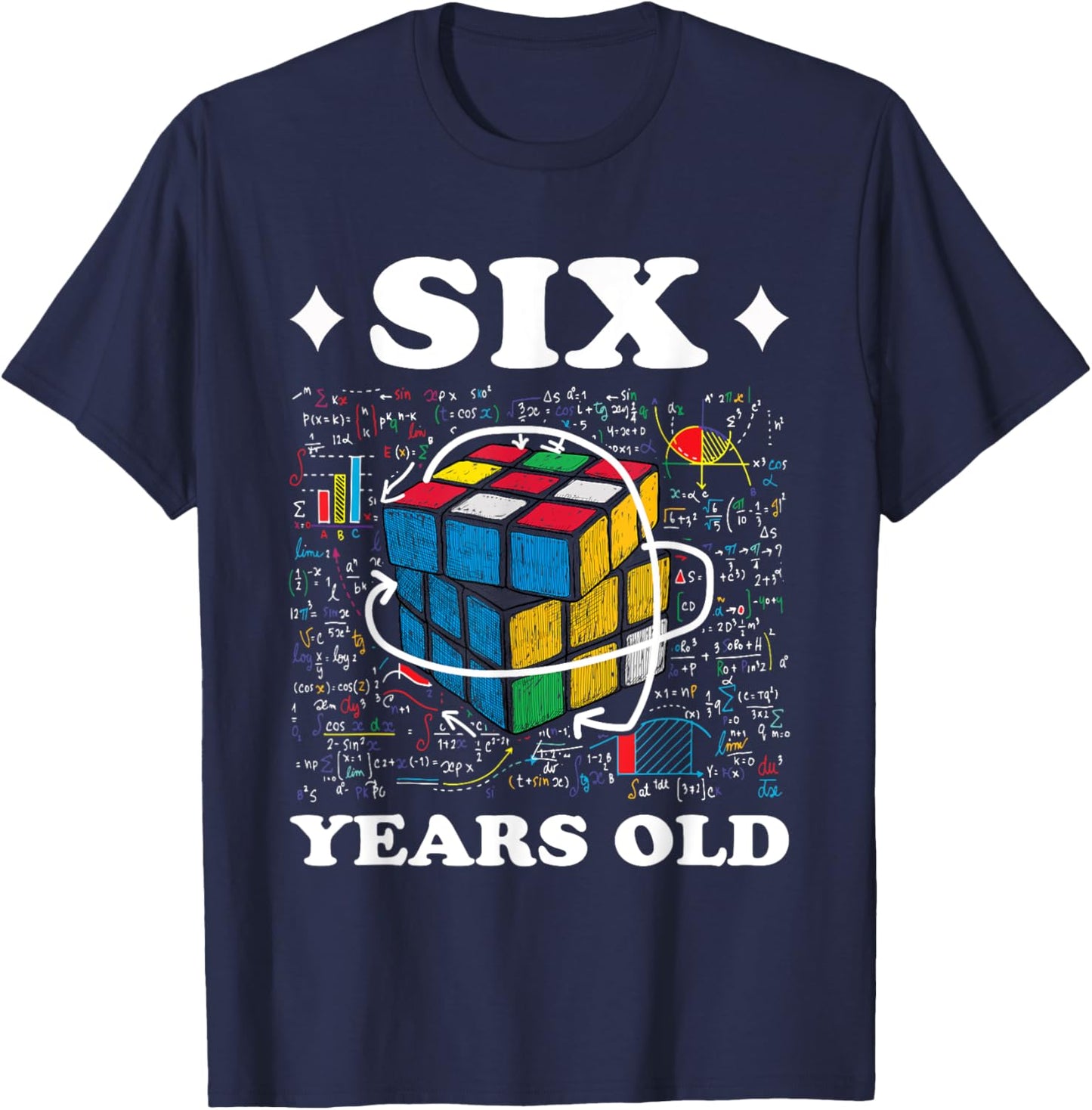 Competitive Speed Cubing 6 Years Old Birthday for Boy Girl T-Shirt - T-Shirt | Navy