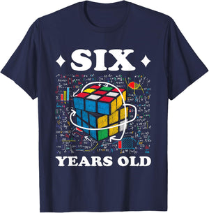 Competitive Speed Cubing 6 Years Old Birthday for Boy Girl T-Shirt - T-Shirt | Navy