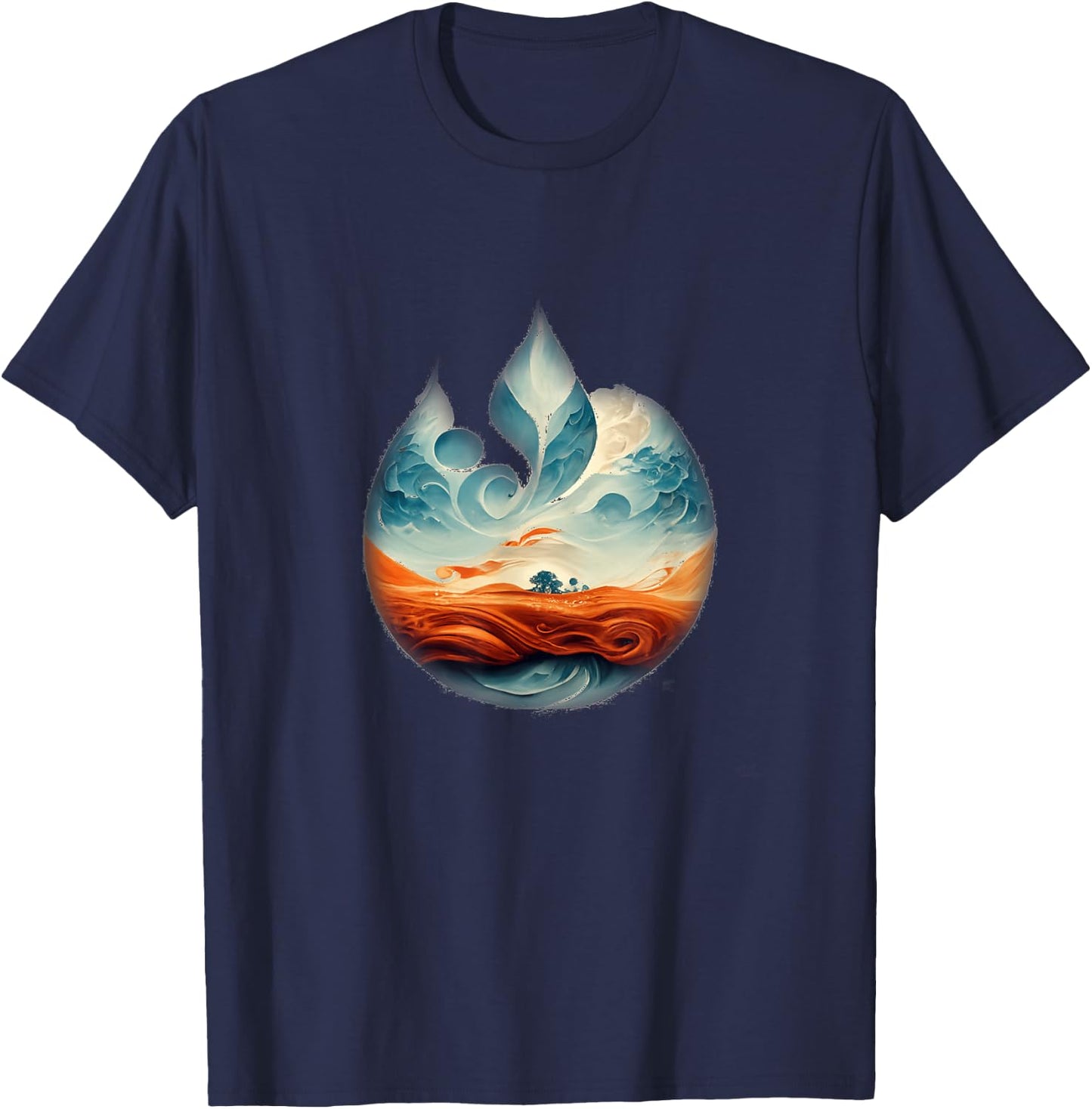Logo of Water Fire Earth Wind T-Shirt - T-Shirt | Navy