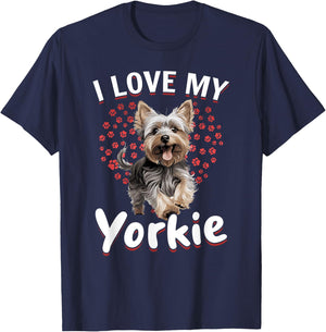 Yorkshire Terrier Dog Yorkie - I love my Yorkie T-Shirt - T-Shirt | Navy
