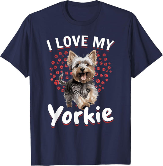 Yorkshire Terrier Dog Yorkie - I love my Yorkie T-Shirt - T-Shirt | Navy