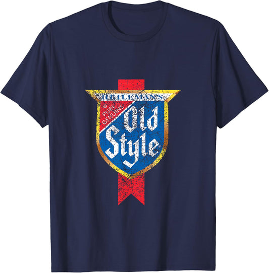 Old Style Beer Vintage Logo - Classic Look T-Shirt - T-Shirt | Navy