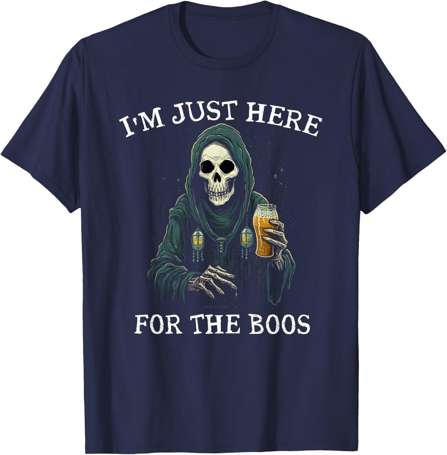 Funny Halloween I'm just here for the boos costume T-Shirt - T-Shirt | Navy