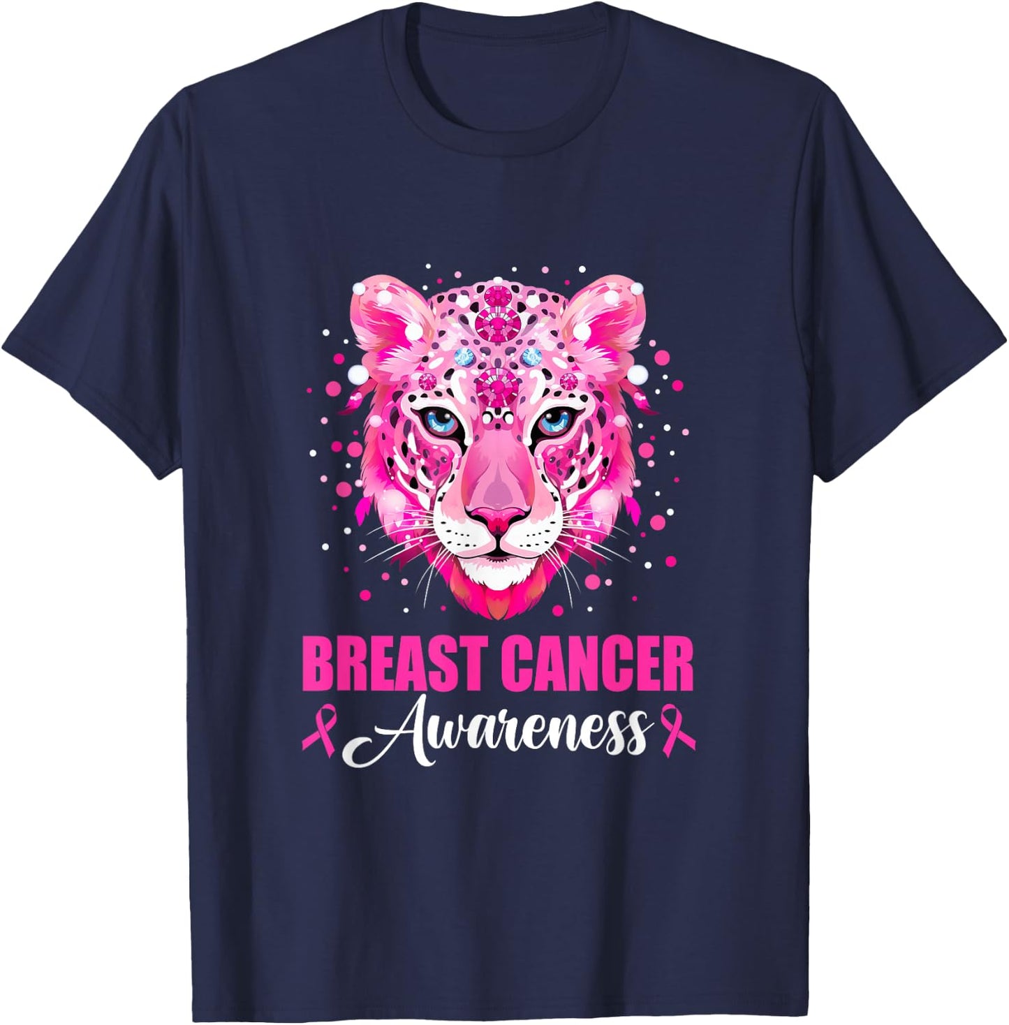 In October We Wear Pink Cute Little Lion Breast Cancer Women T-Shirt - T-Shirt | Navy