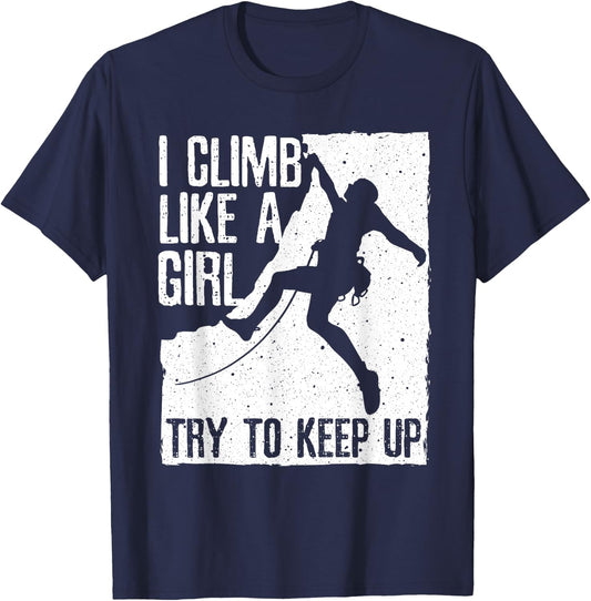 Cool Rock Climbing Design Girls Kids Climb Lovers T-Shirt - T-Shirt | Navy