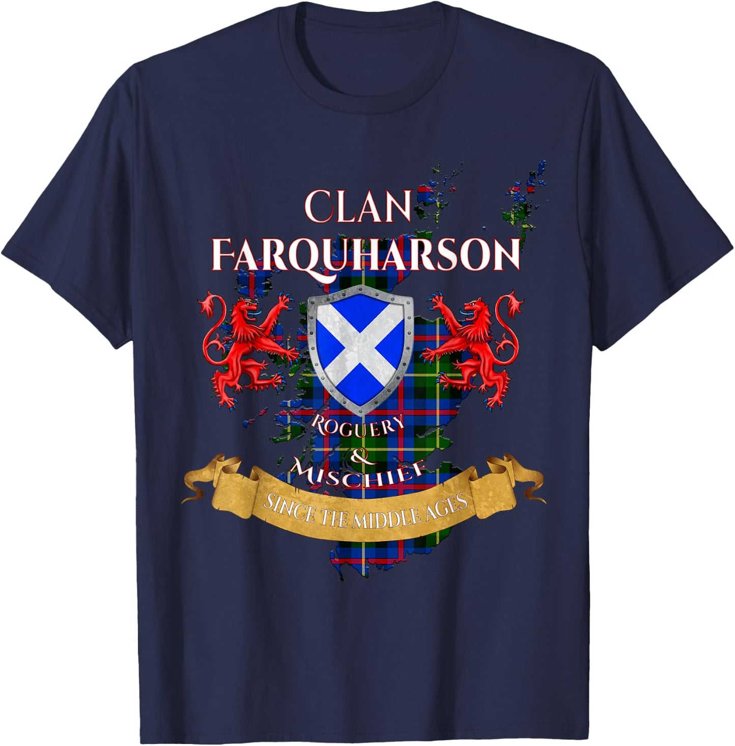 Farquharson Scottish Family Clan Middle Ages Mischief T-Shirt - T-Shirt | Navy