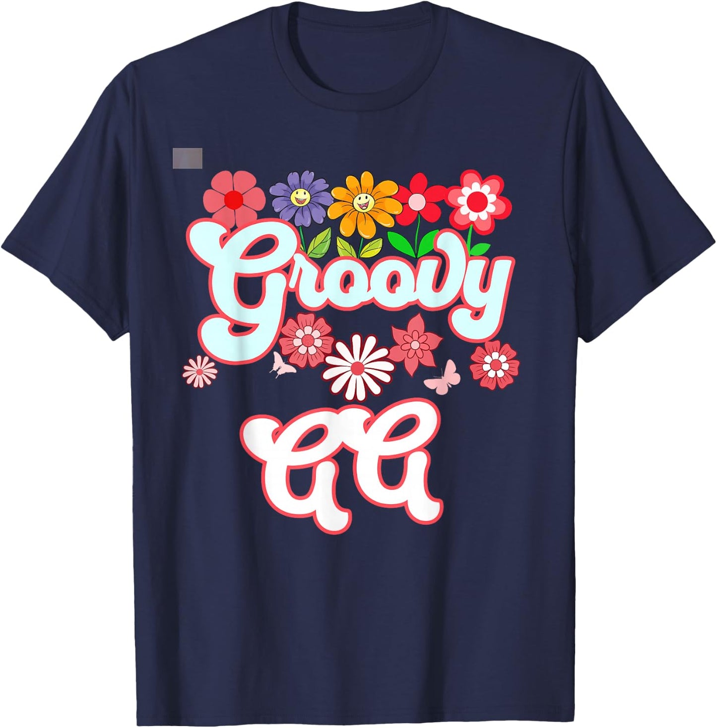 Groovy GG Floral Hippie Retro Daisy Flower Mother's Day T-Shirt - T-Shirt | Navy