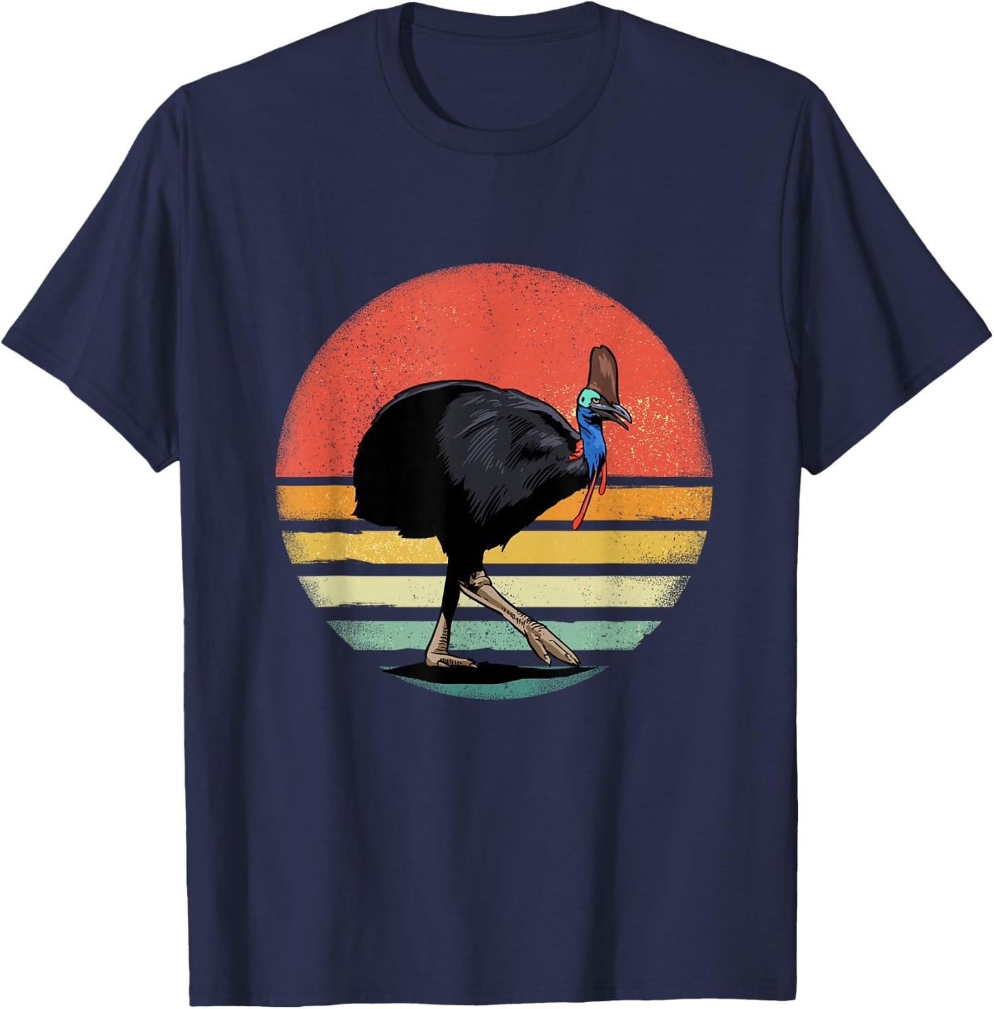 Retro Vintage Cassowary Bird Animal Bird Lover Bird Watcher T-Shirt - T-Shirt | Navy