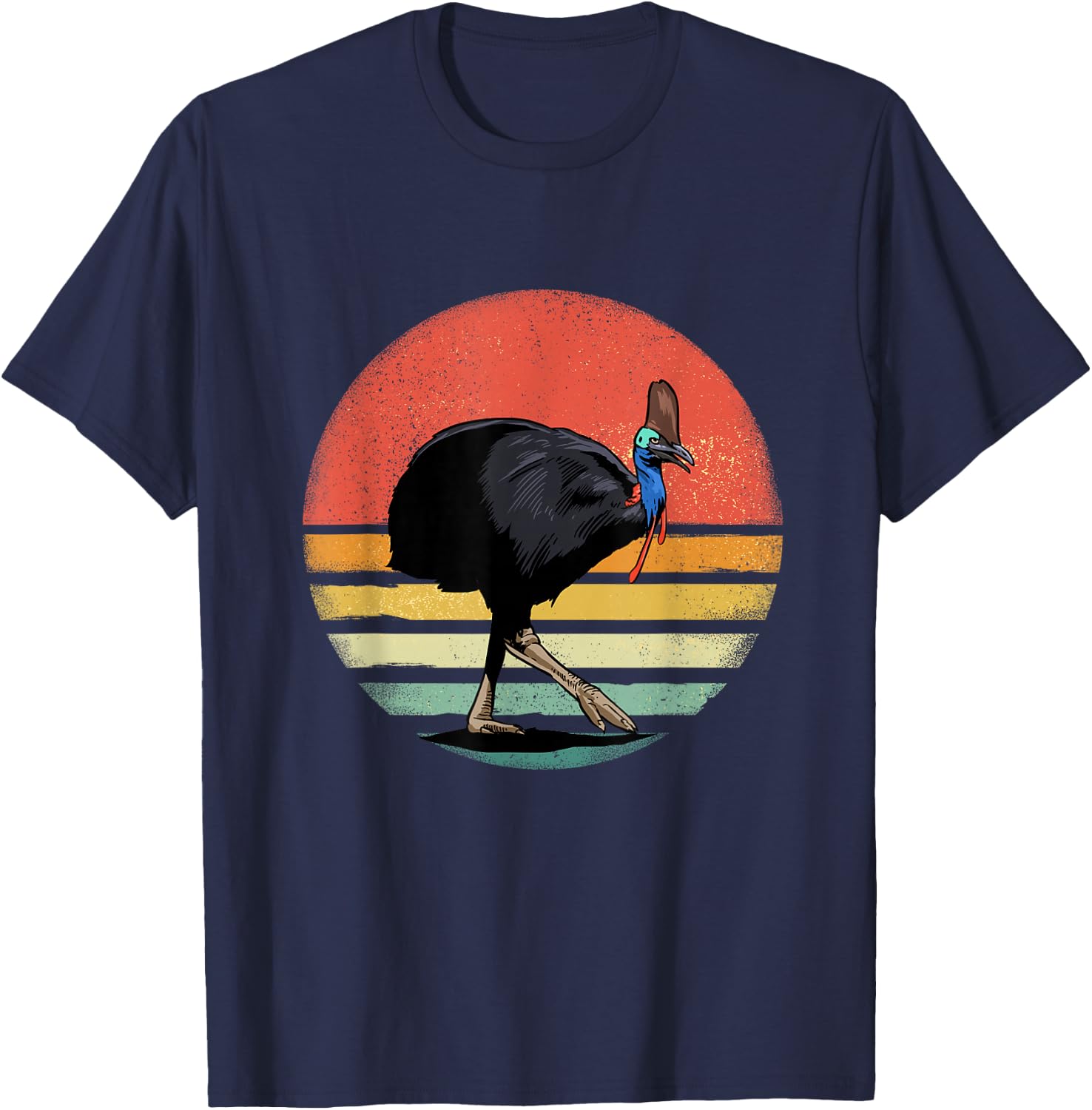 Retro Vintage Cassowary Bird Animal Bird Lover Bird Watcher T-Shirt - T-Shirt | Navy