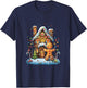 Christmas Gingerbread House Candy Cane X-Mas Pajamas Party T-Shirt - T-Shirt | Navy
