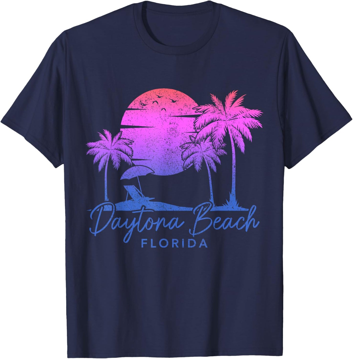 Daytona Beach Florida FL Surfer Vintage Retro T-Shirt - T-Shirt | Navy