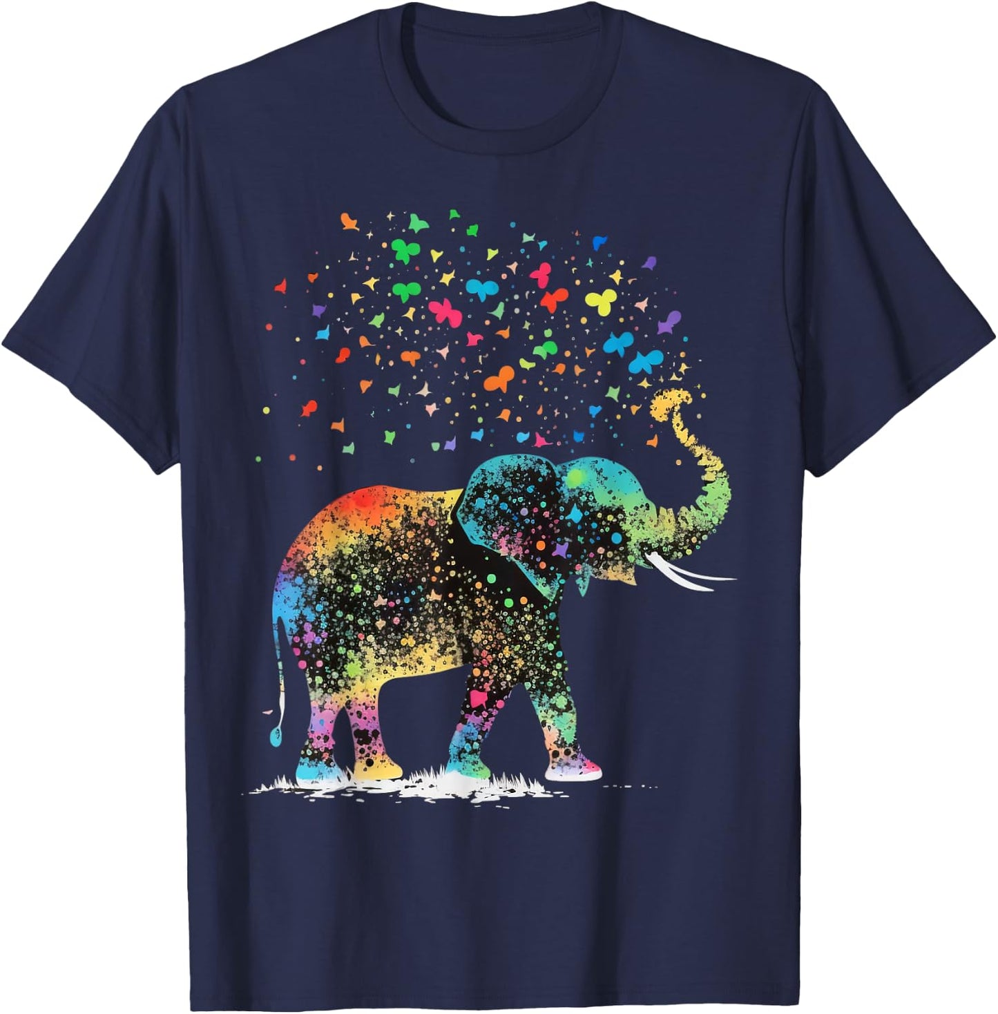 Cute Elephant Lover Animal on Elephant T-Shirt - T-Shirt | Navy