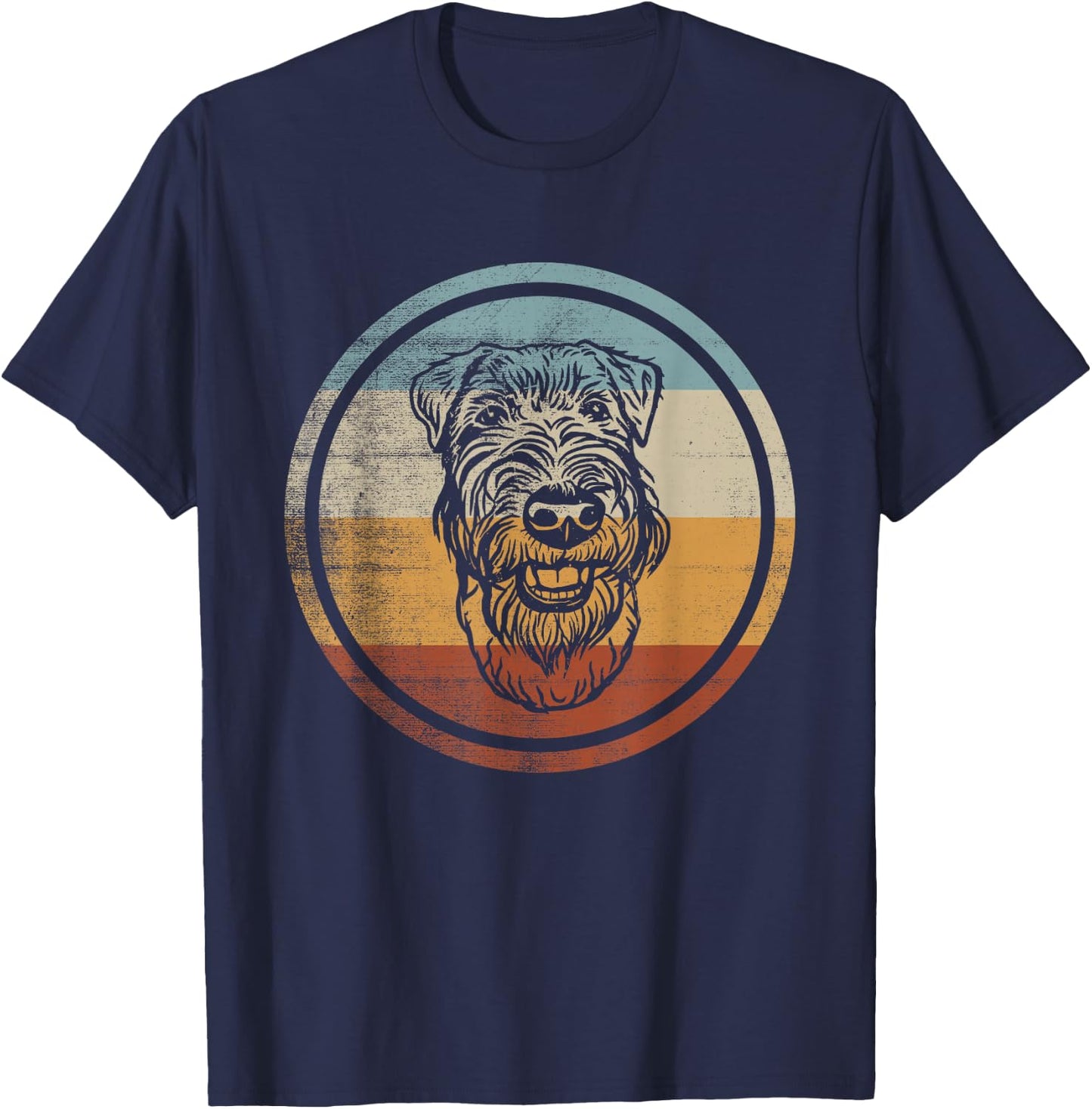 Retro Vintage Dog Design Welsh Terrier T-Shirt - T-Shirt | Navy
