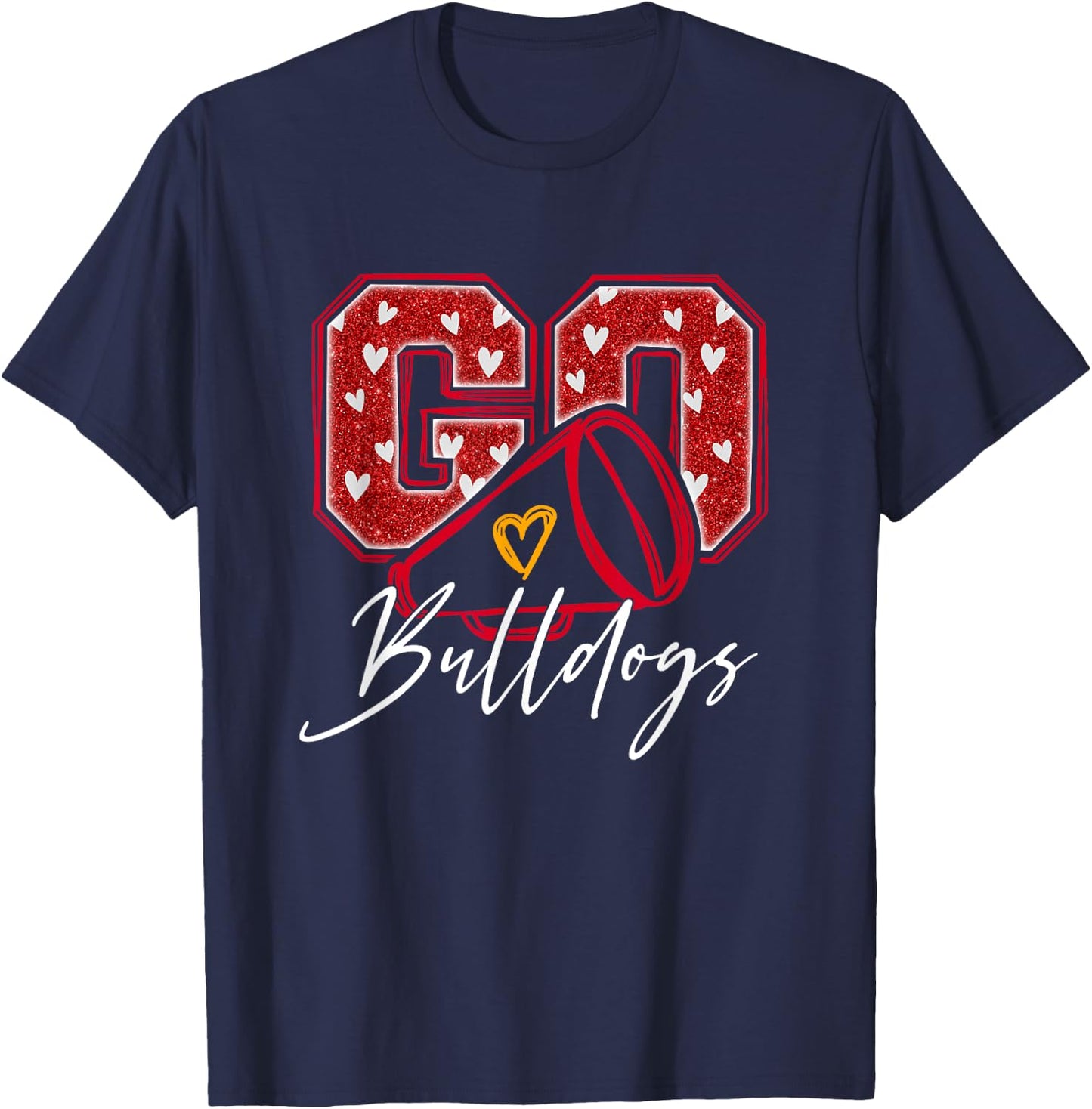 Go Cheer Bulldogs Name Athletic Sports Gift Men Women Boy T-Shirt - T-Shirt | Navy