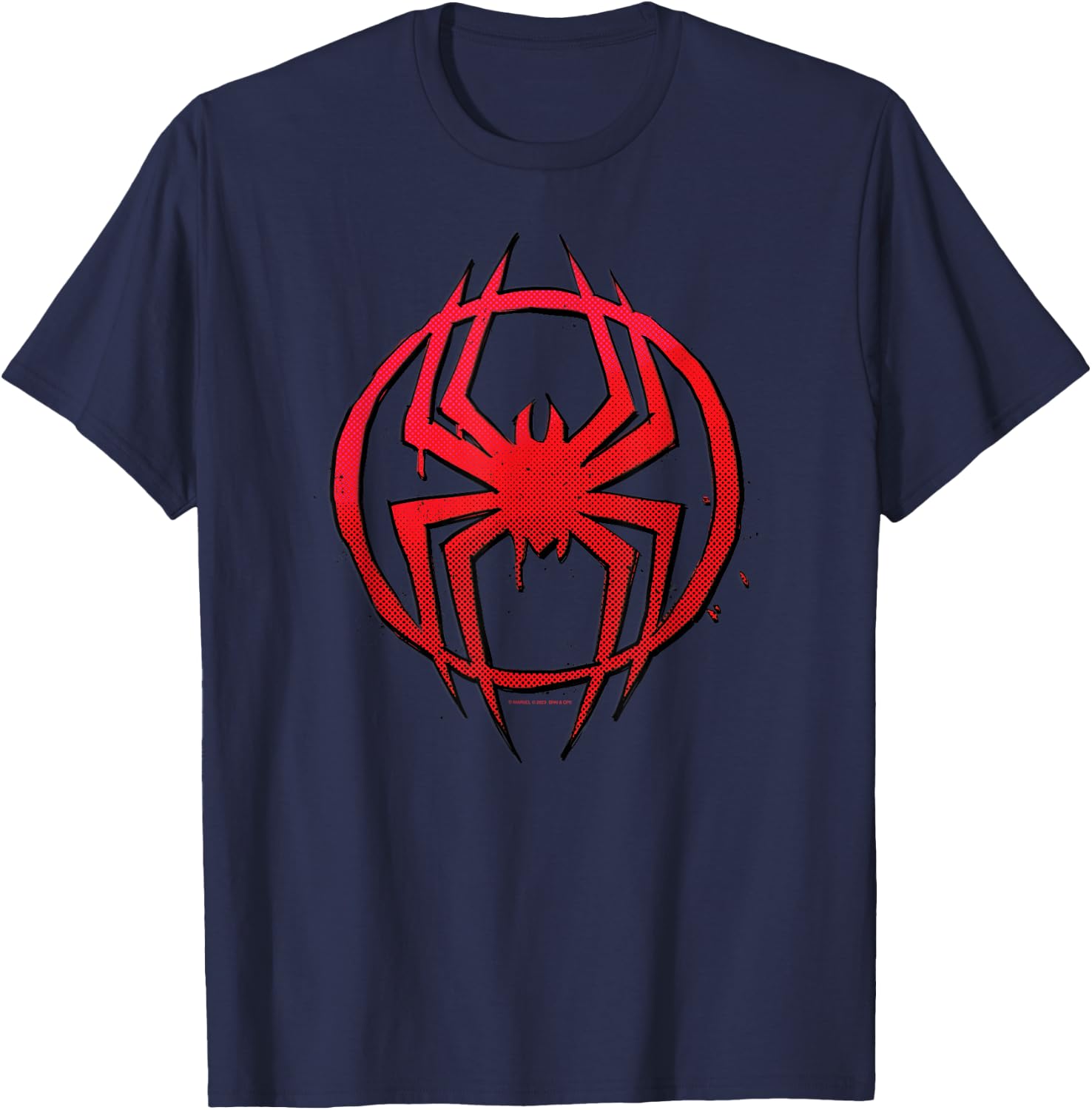 Marvel Spider-Man: Across The Spider-Verse Miles Symbol Dots T-Shirt - T-Shirt | Navy