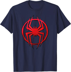 Marvel Spider-Man: Across The Spider-Verse Miles Symbol Dots T-Shirt - T-Shirt | Navy