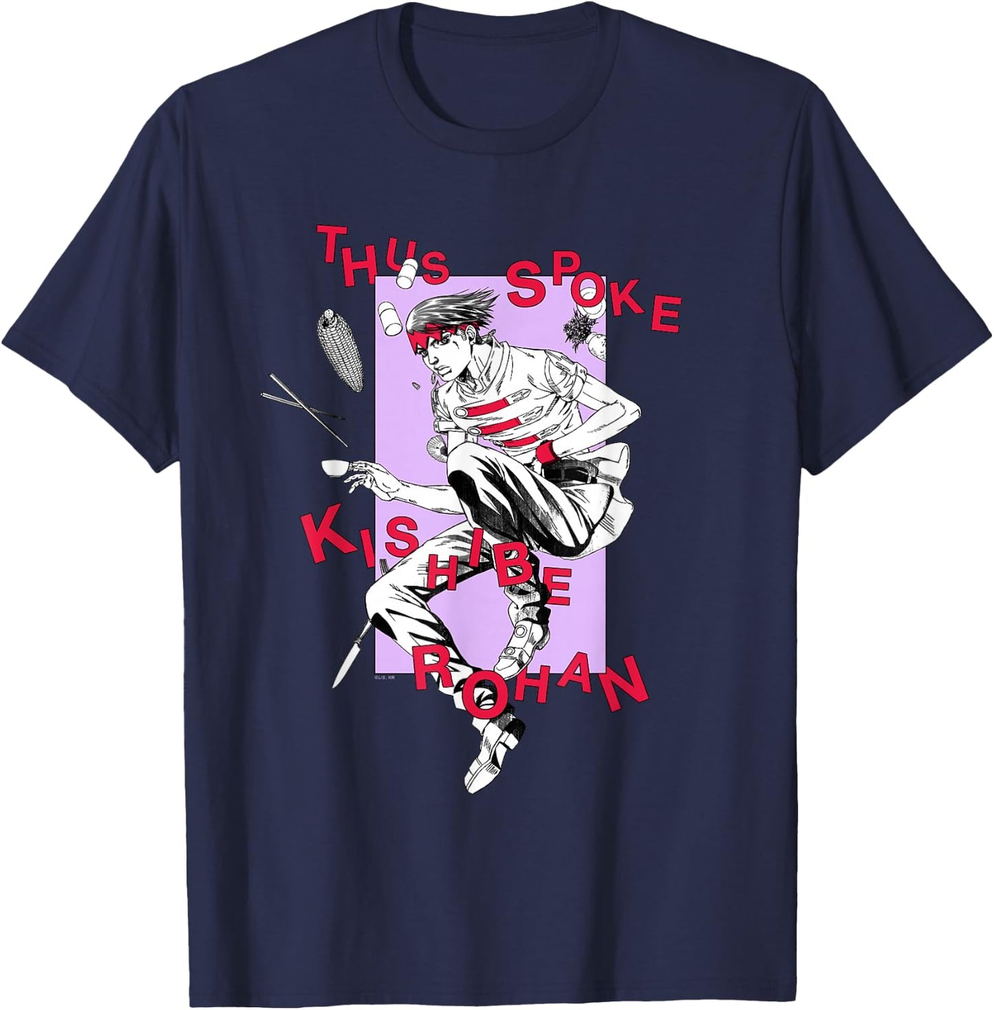Thus Spoke Kishibe Rohan Rohan with Floating Logo T-Shirt - T-Shirt | Navy