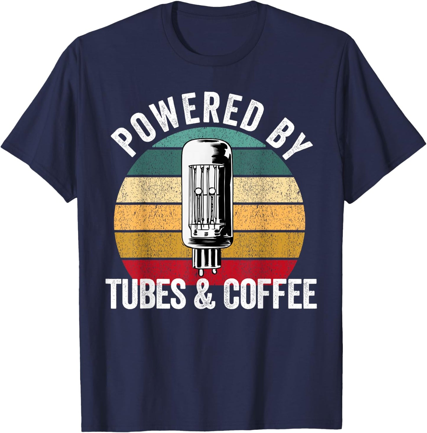 Vacuum tube Amp Amplifier Analog Audio Electron Valve Guitar T-Shirt - T-Shirt | Navy