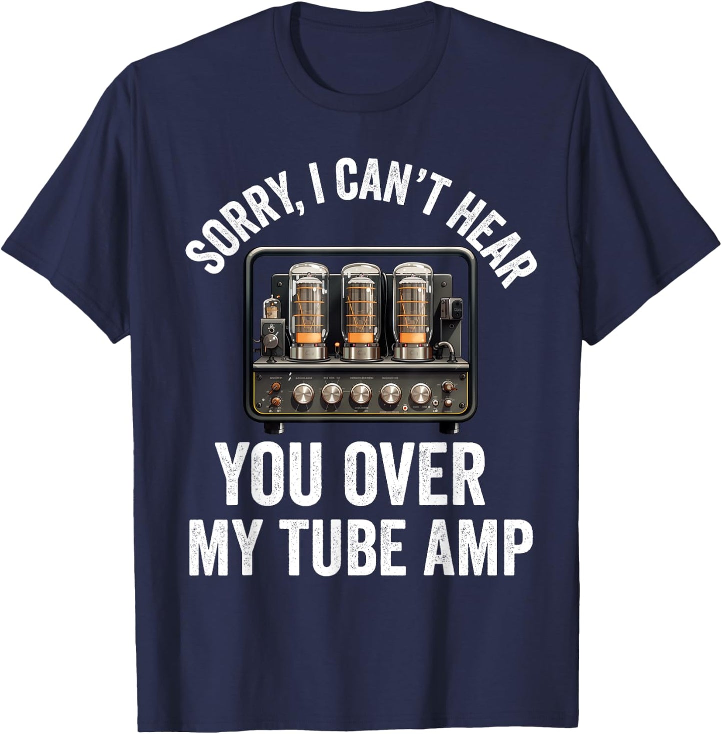 Vacuum tube Amp Amplifier Analog Audio Electron Valve Guitar T-Shirt - T-Shirt | Navy