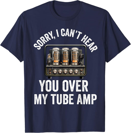 Vacuum tube Amp Amplifier Analog Audio Electron Valve Guitar T-Shirt - T-Shirt | Navy