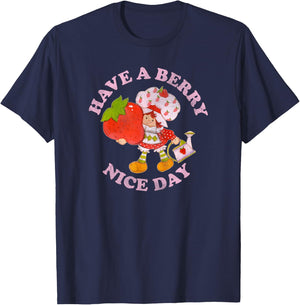Strawberry Shortcake A Berry Nice Day Vintage Pink Logo T-Shirt - T-Shirt | Navy