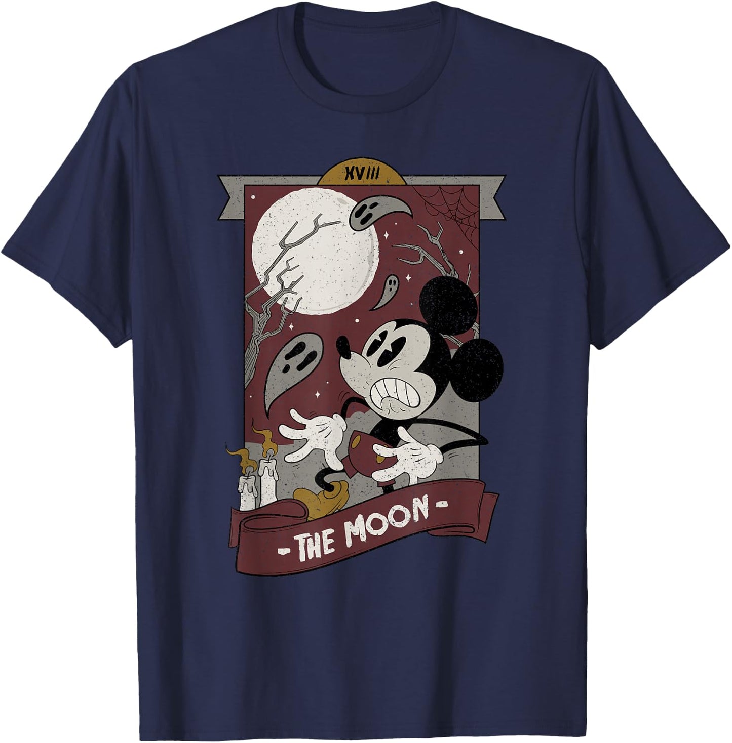 Disney Mickey and Friends Halloween Mickey Spooky Tarot T-Shirt - T-Shirt | Navy