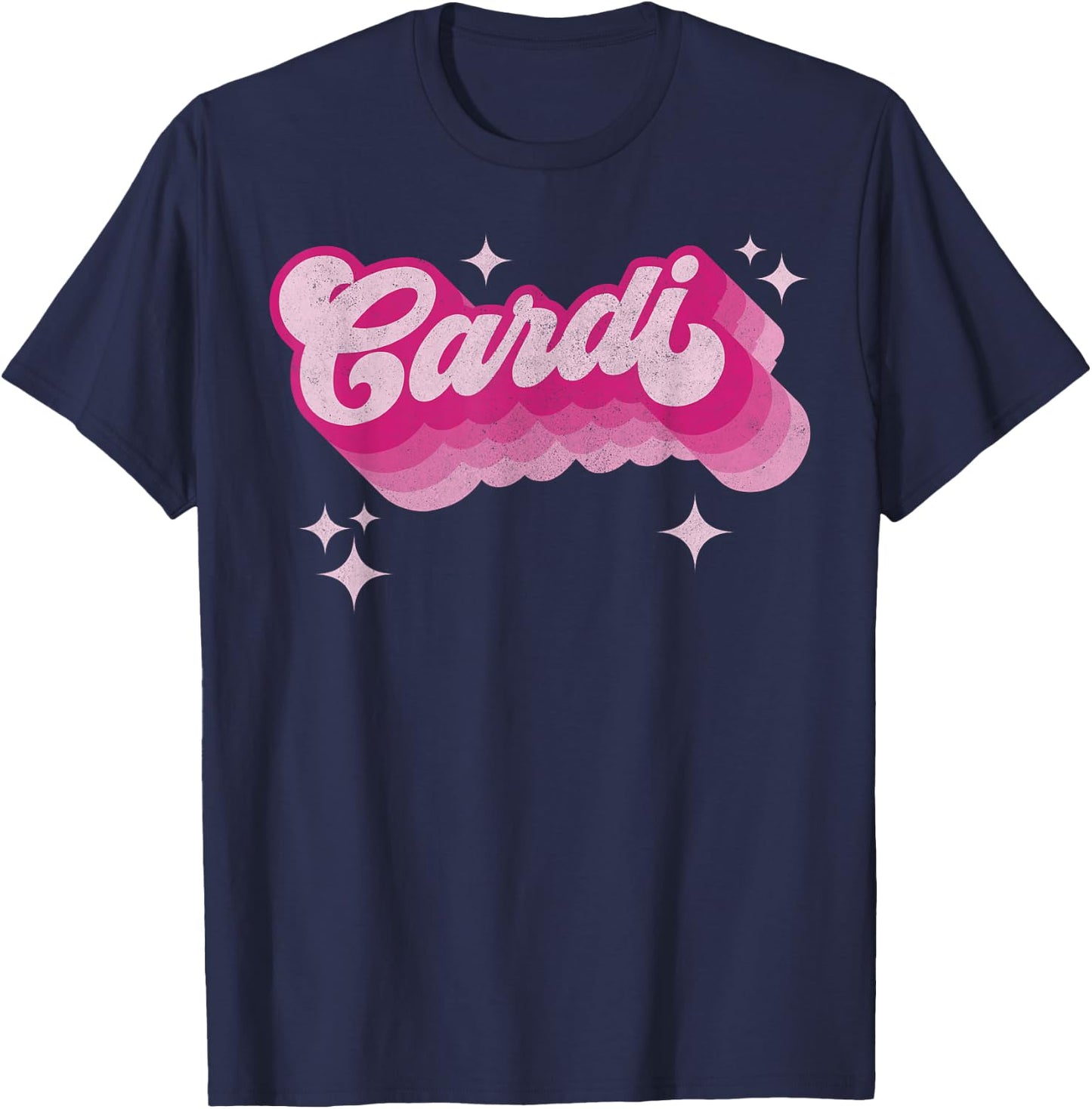Cardi First Name Vintage Style Personalized Female 70s Retro T-Shirt - T-Shirt | Navy