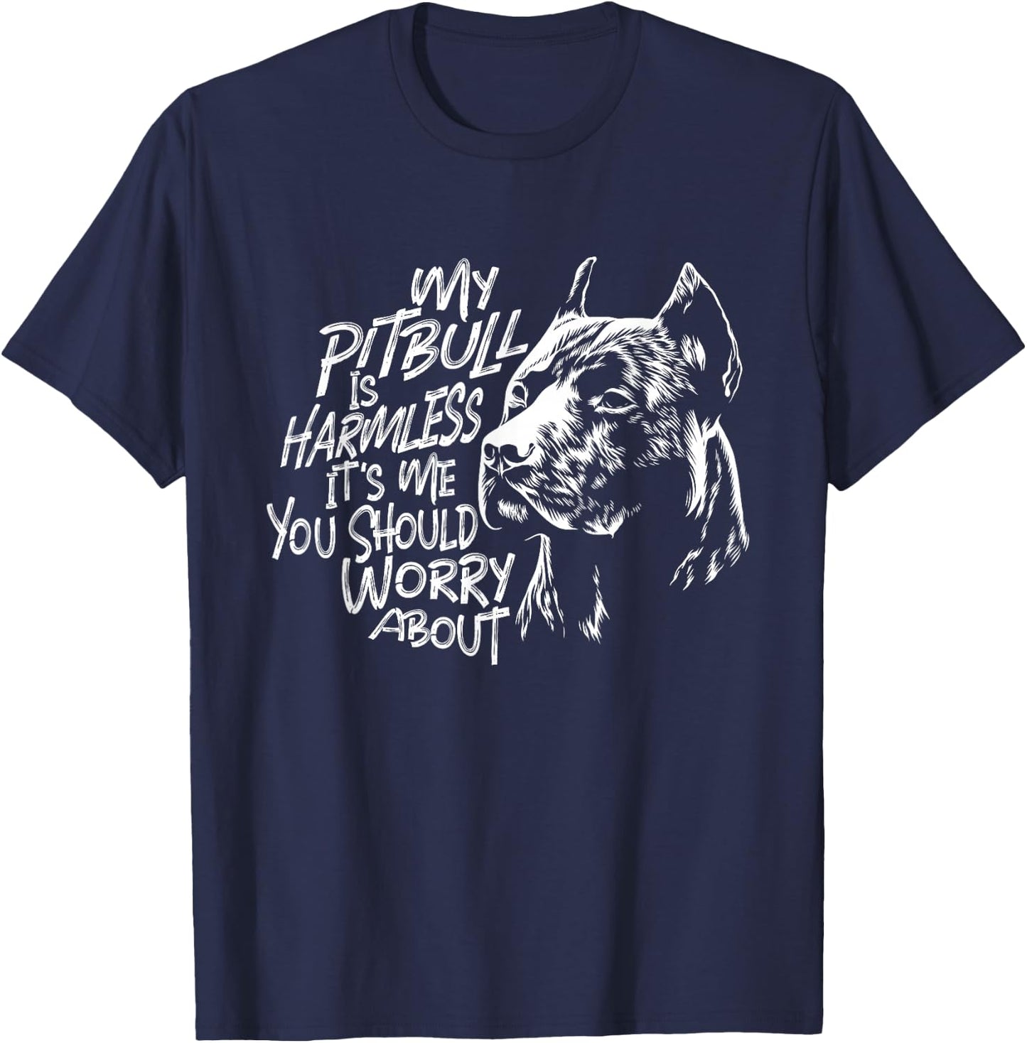 My Pitbull Is Harmless - Pet Breeder Canine Dog Lover Women T-Shirt - T-Shirt | Navy