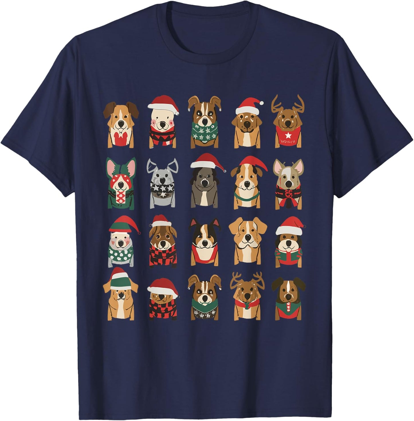 Merry Dogmas Christmas Dogs Lover Xmas Christmas Pet Dog T-Shirt - T-Shirt | Navy