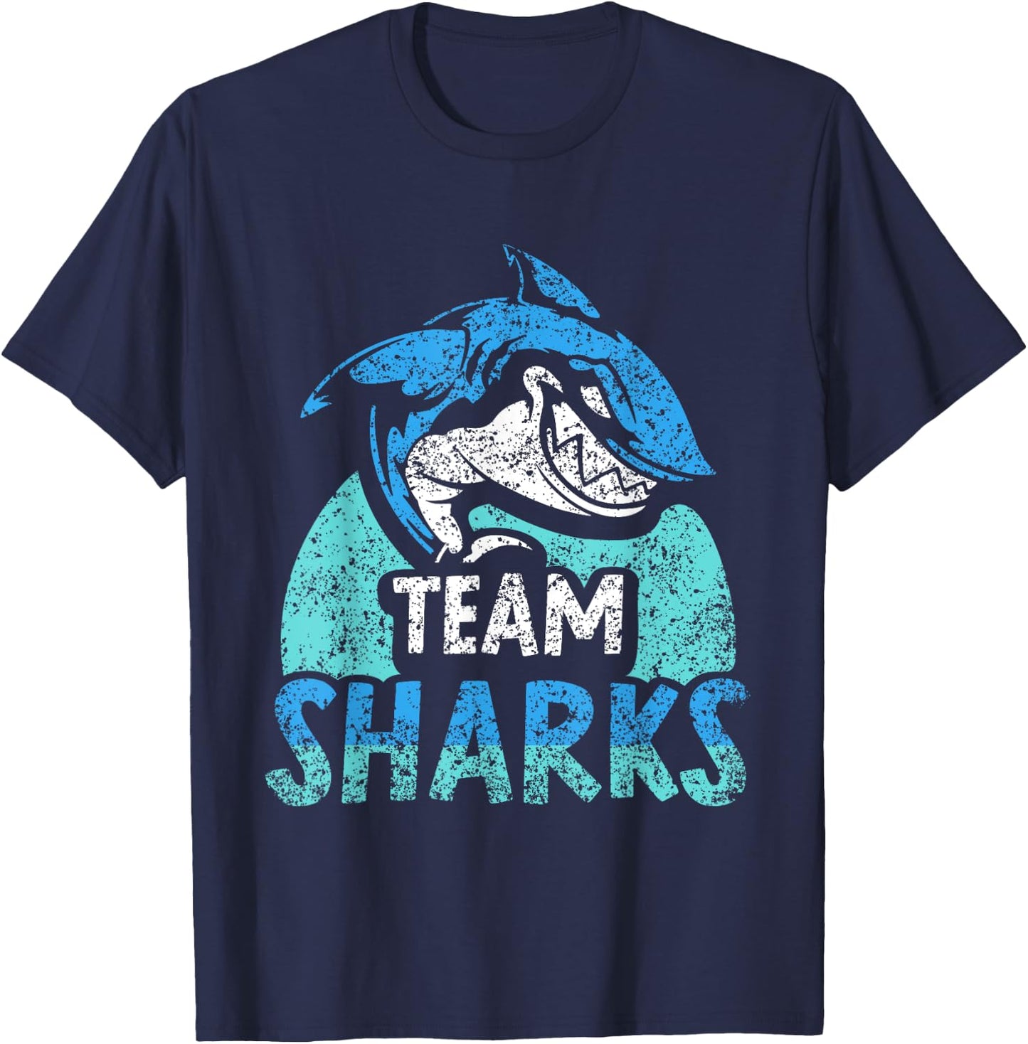 Team Sharks Teeth Shark Lover Animal T-Shirt - T-Shirt | Navy