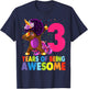 3rd Birthday Dabbing Unicorn Afro Party Gift 3 Years Old T-Shirt - T-Shirt | Navy