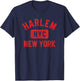 Harlem New York NYC Gym Style Distressed Red Print T-Shirt - T-Shirt | Navy