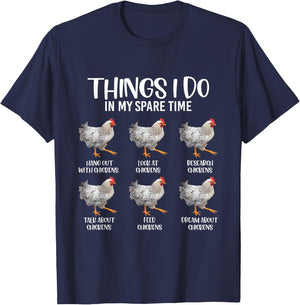 Funny Chicken Mom Farm Cute Family Chicken Girl Farmer Dad T-Shirt - T-Shirt | Navy