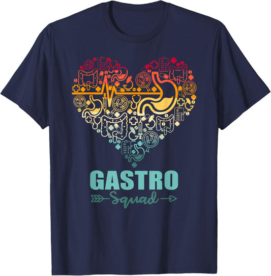 Gastro Squad Heart Funny Gastroenterology Team T-Shirt - T-Shirt | Navy