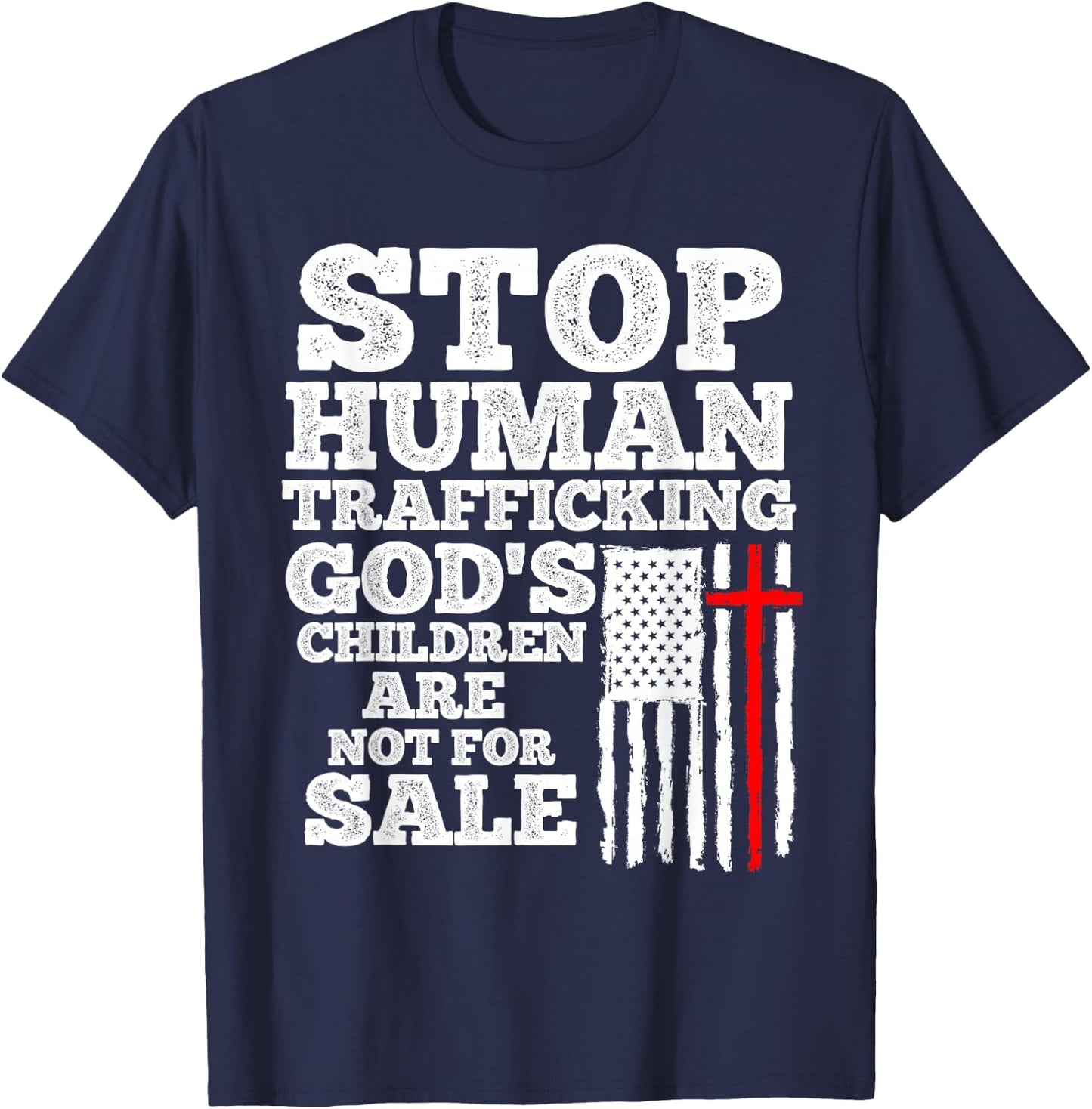 End Human Trafficking Politics Wake Up Children Faith T-Shirt - T-Shirt | Navy