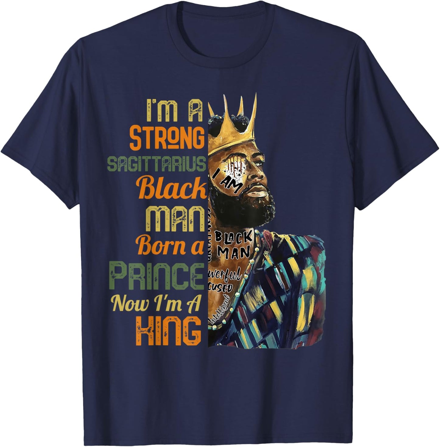 I'm A Sagittarius Black Man November December Birthday T-Shirt - T-Shirt | Navy