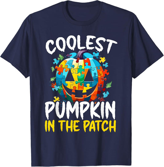 Autism Halloween Puzzle Trick Or Treat Autism Awareness T-Shirt - T-Shirt | Navy